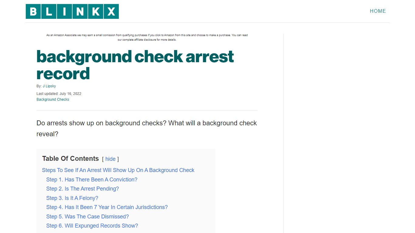 background check arrest record - Blinkx
